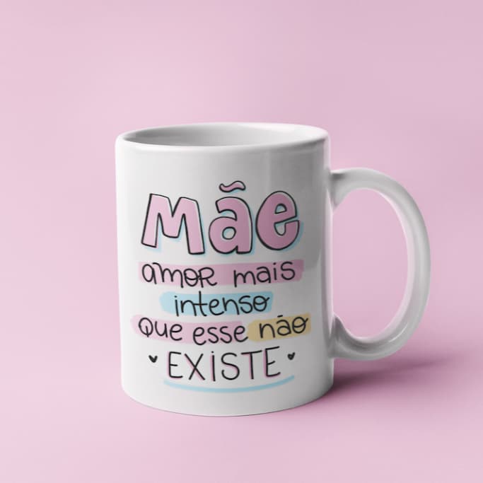 Caneca Personalizada Dia das Mães com Foto e Nome 325ml | Presente para Mãe em Porcelana Premium | Feita com Carinho