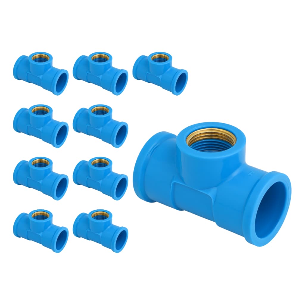 Kit 10 Te Com Bucha De Latão Soldável 25mm X 1/2 Pvc Krona