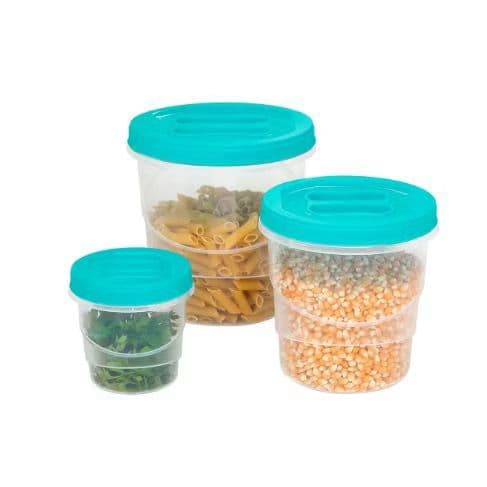 POTES PLÁSTICO KIT COM 3 JAGUAR REDONDO AZUL