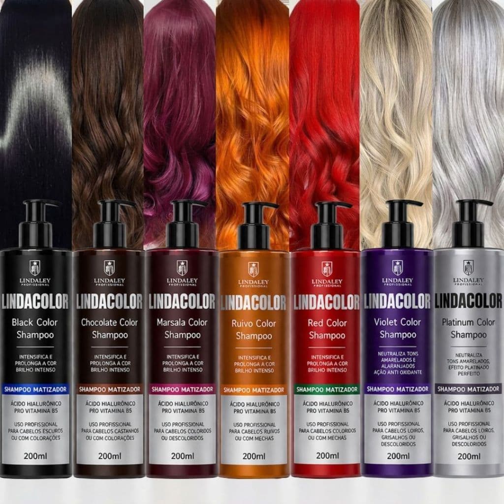 Shampoo Tonalizante Escurecedor S/ Amônia 100% Natural Lindacolor