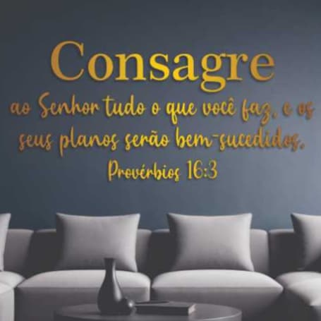 Frase Decorativa em Acrílico – “Provérbios 16:3”