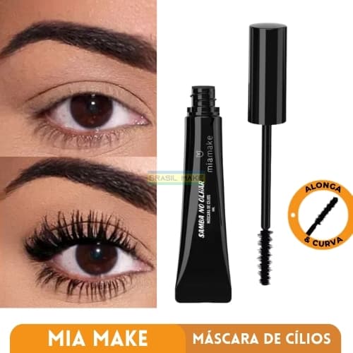 Mia Make Máscara De Cílios Samba No Olhar 2 em 1 Alonga e Curva 6ml