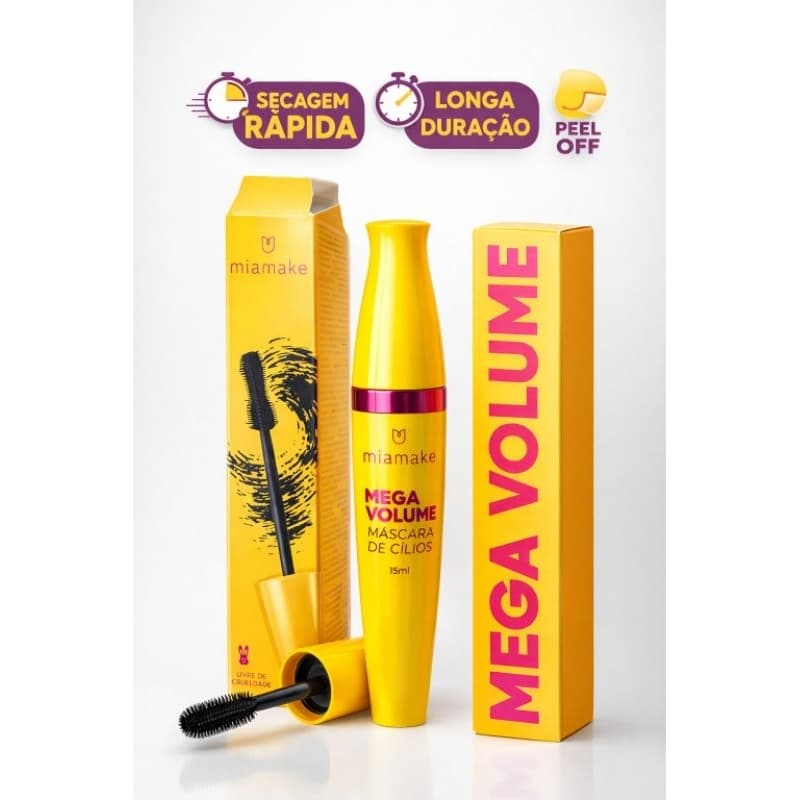 Máscara para cílios Volumão / mega volume secagem rápida, volume extremo a prova D'água, extra volume, duração 24h