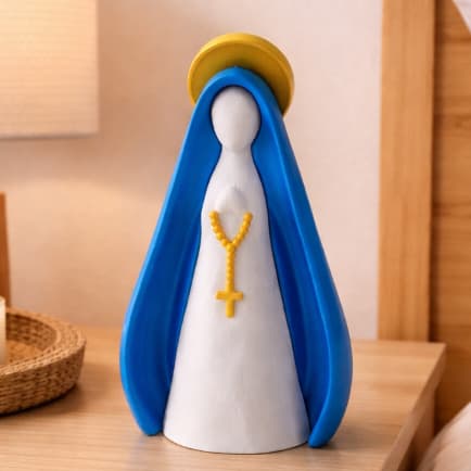 Escultura Nossa Senhora com Manto Azul – Um Toque de Fé e Proteção para Seu Lar