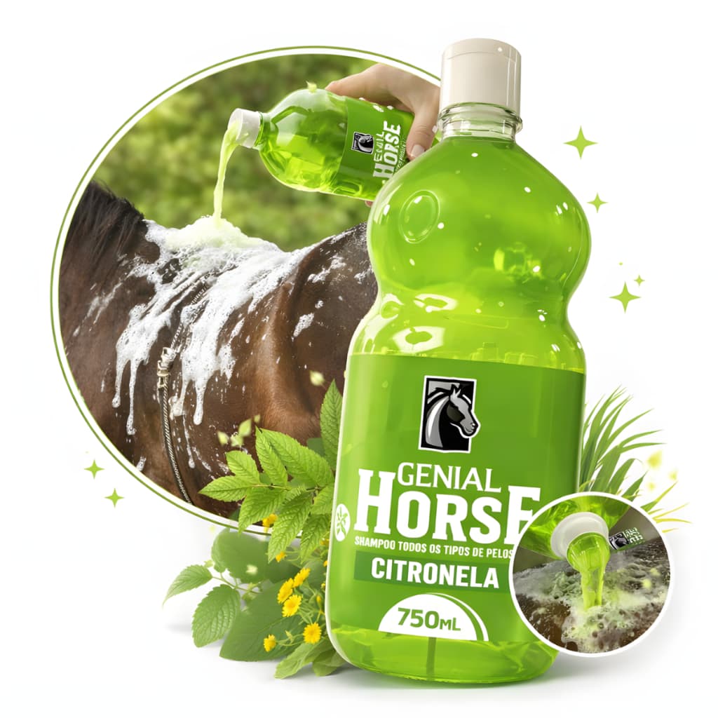 Shampoo Repelente Cavalos Citronela Equino Bovino Cheiroso Mosquito Mosca Profissional Abrilhantador