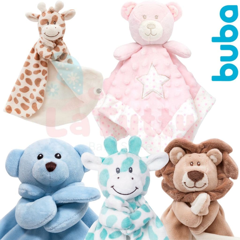 Naninha Bebê Buba Macia Pelucia Antialergica Paninho Bebe Menina Menino Ursinho Girafinha Buba Azul Rosa