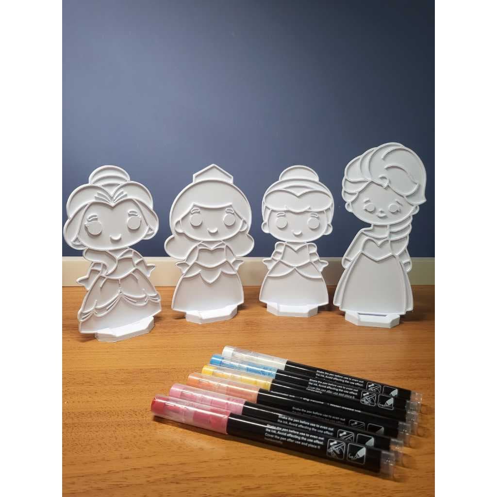 Kit Colorir Princesas Infantil 3D – Brinquedo Criativo Educativo para Pintar