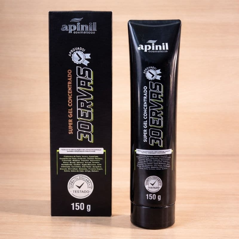 Super Gel Concentrado Para Massagens 30 Ervas Apinil Relaxante Muscular Castanha da Índia 150g