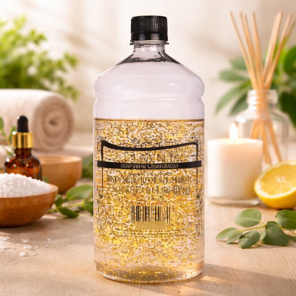 Base P/ Aromatizador De Ambiente Dourado C/ Gliter  - 900 Ml