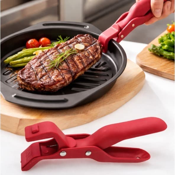 Kit Pegador Panela Travessa Air Fryer Frigideira Quente Pinça Silicone Multiuso Cozinha Anti Calor .