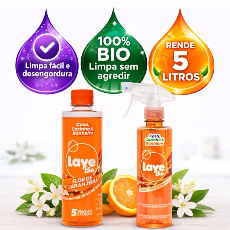 LaveBio - Multiuso Flor de Laranjeira (Casa, Cozinha e Banheiro)