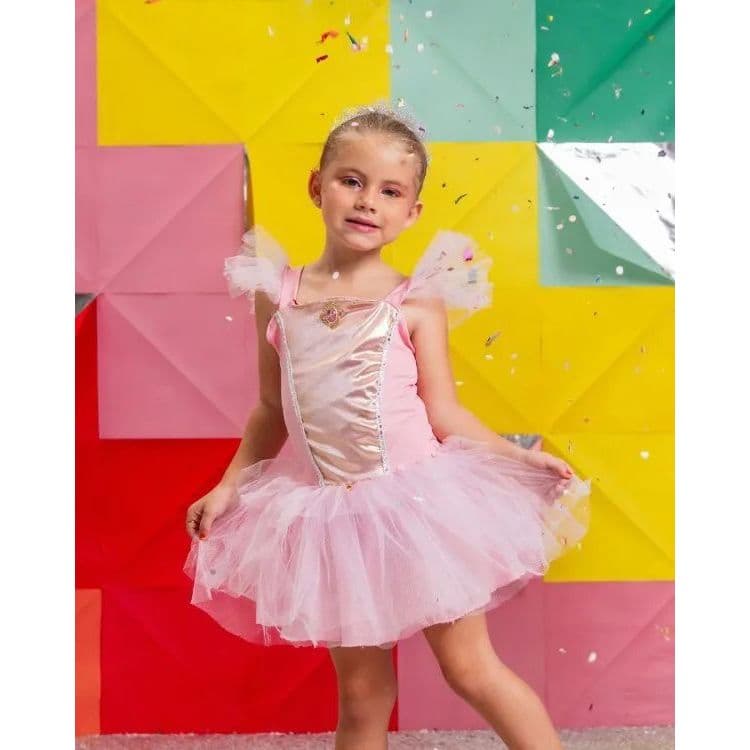 Fantasia Bailarina Infantil Luxo Vestido Balé Body Collant Saia Tule Elegante Festa Apresentação Carnaval Aniversário