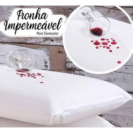 Capa Travesseiro Impermeável Com Zíper 49x69 Protetor Branco Lavável