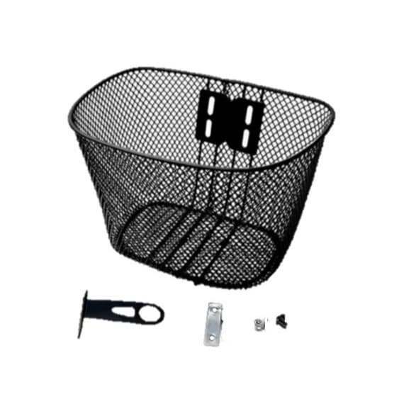 Cesta para Bicicleta Aro 16, Oval Aço Preta C/Suporte - Logan
