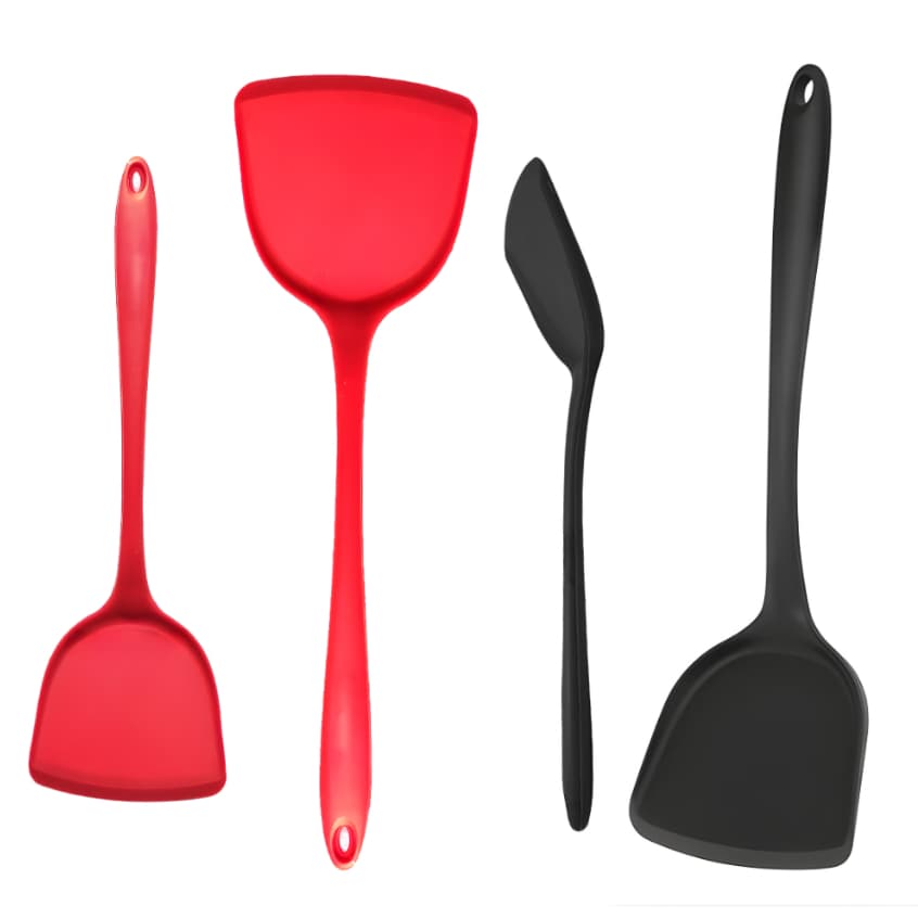 Kit Espátulas Retas de Silicone Antiaderentes Resistentes Utensílios