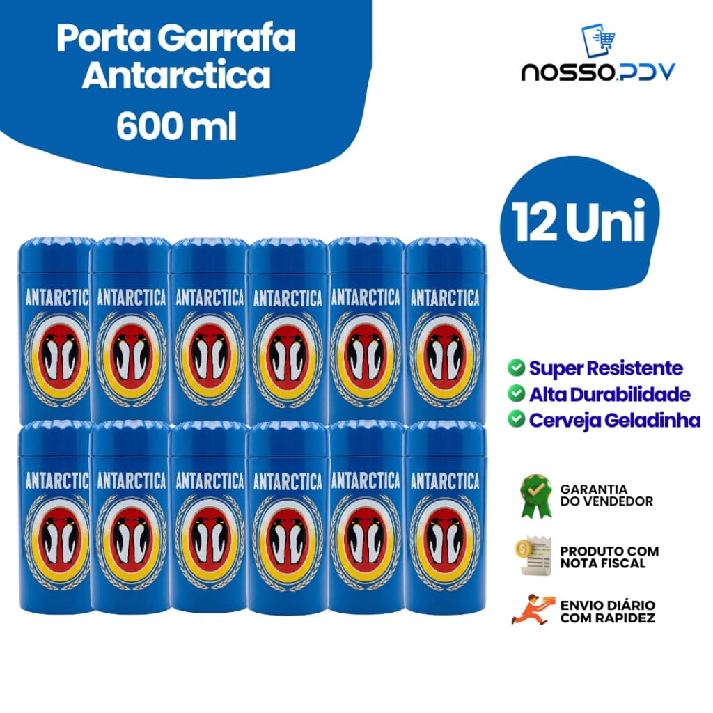 Kit 12 Porta Garrafa Térmico Para Cerveja Garrafa 600 ML Antarctica Parede Dupla Alta Qualidade Envio Rápido