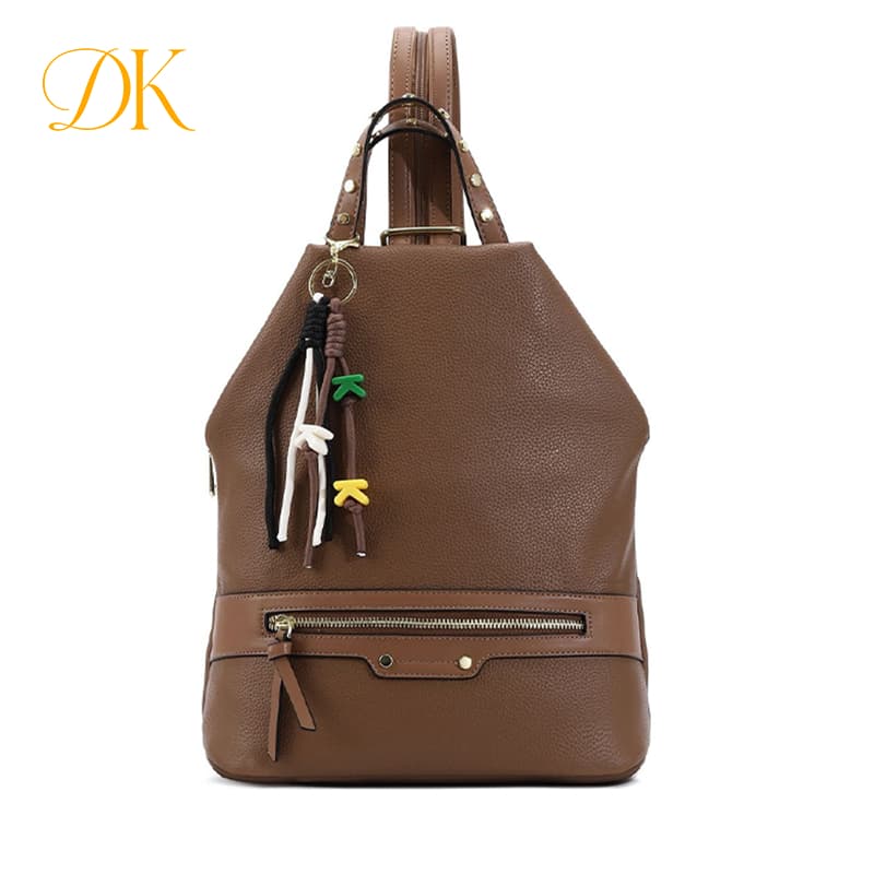 Mochila/Bolsa de Ombro Feminina Média em Couro e Sintético, Versátil para Estudo, Trabalho ou Viagem DUKEMODA-JD002