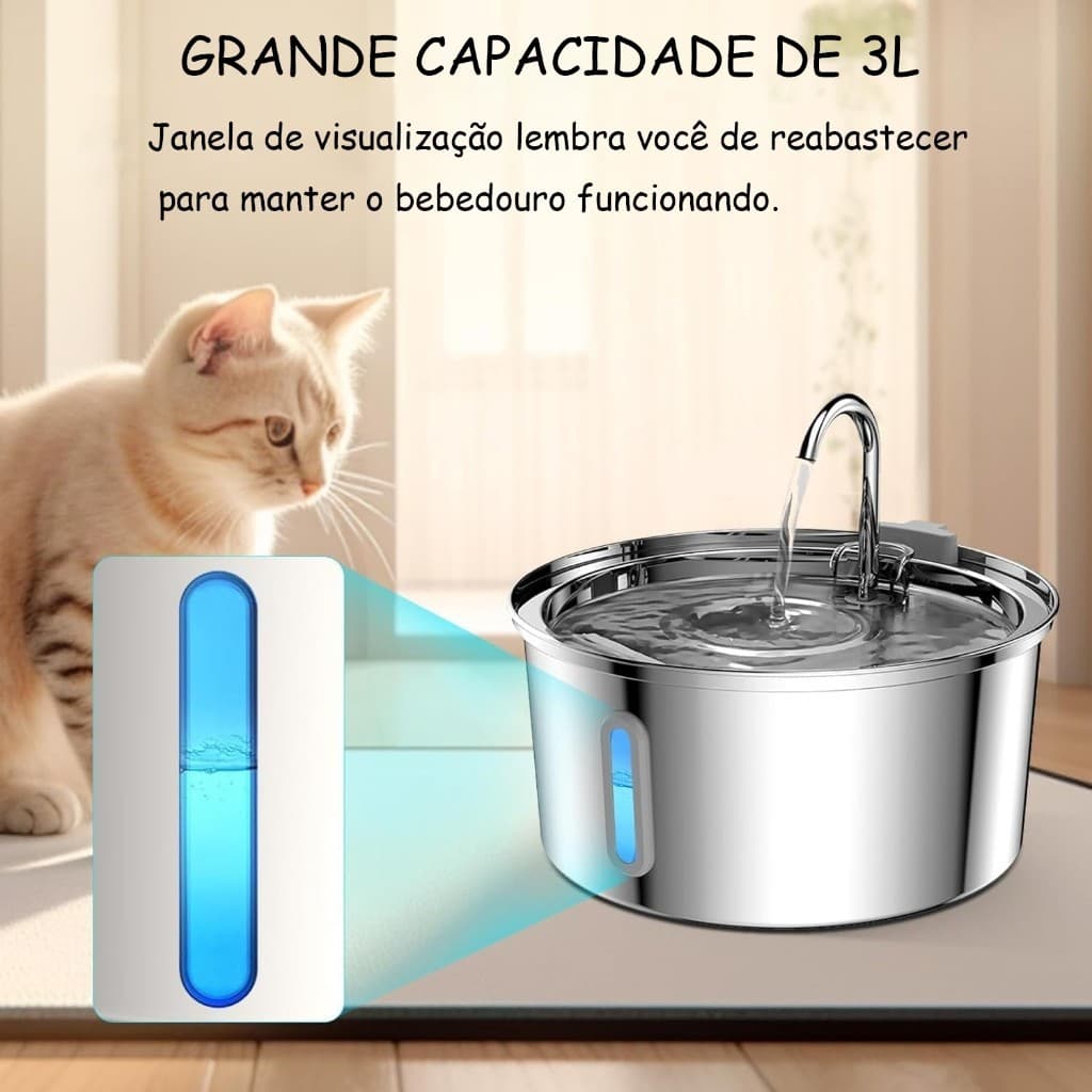 Fonte Bebedouro com FIO para Pets 100% Inox Ou Kit de Reposição para Bebedouro –  Bivolts