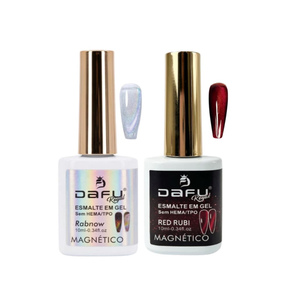 Esmalte em gel dafu Vermelho/ Rabnow Holográfico magnético olho de gato 10ml DAFU
