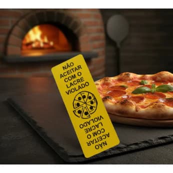 500 ETIQUETAS (em rolo) LACRE PARA PIZZA alimentos I-food DELIVERY