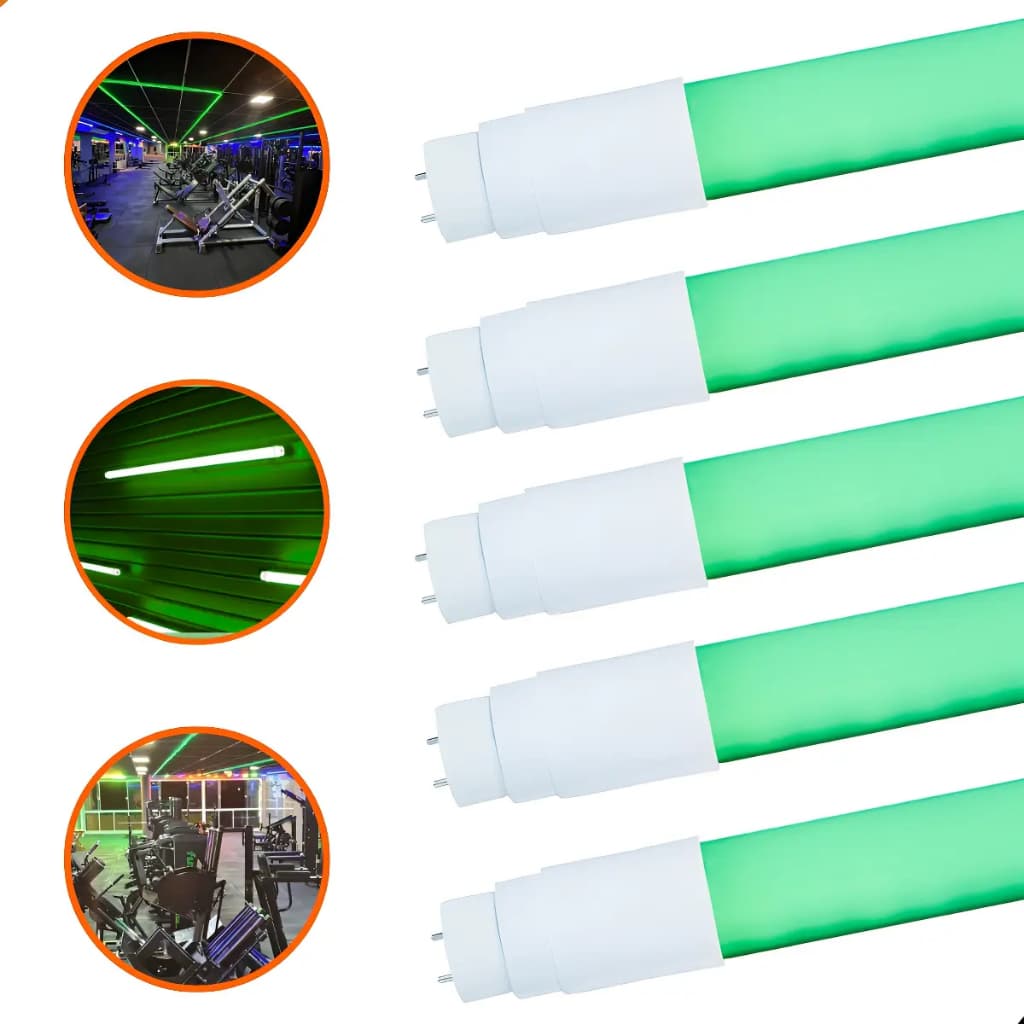 32 Lâmpadas Tubular Coloridas 10w De Led T8 60 Cm Bivolt Verde