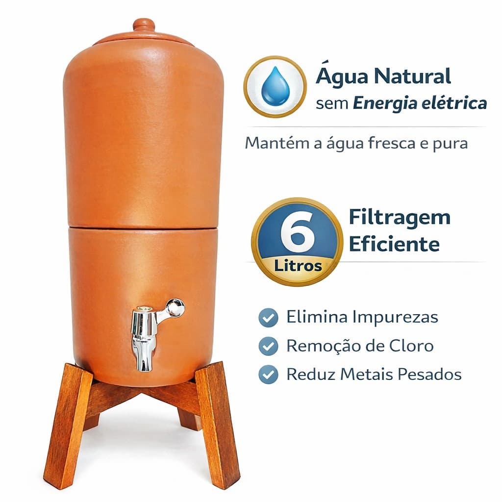 Filtro De Água em Barro Cerramica Argila Copo Cerâmica Barro Moderno Rústico Frete Gratis
