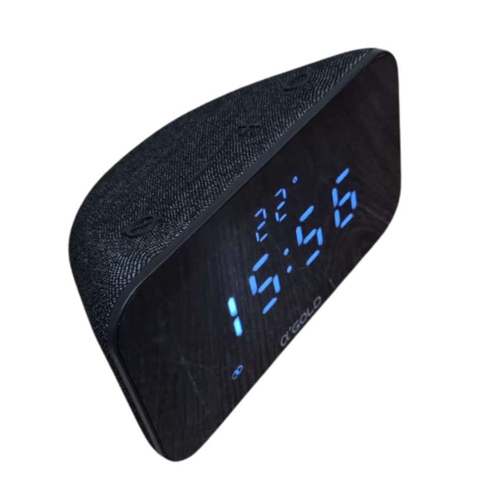 Caixa de Som Bluetooth 15W Relógio Digital LED Despertador FM USB