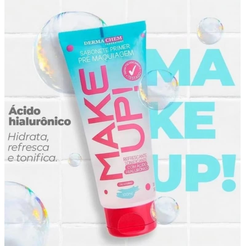 Sabonete Facial Dermachem 100ml - Hidratação 3D, Suaviza Linhas de Expressão, Controle Oleosidade