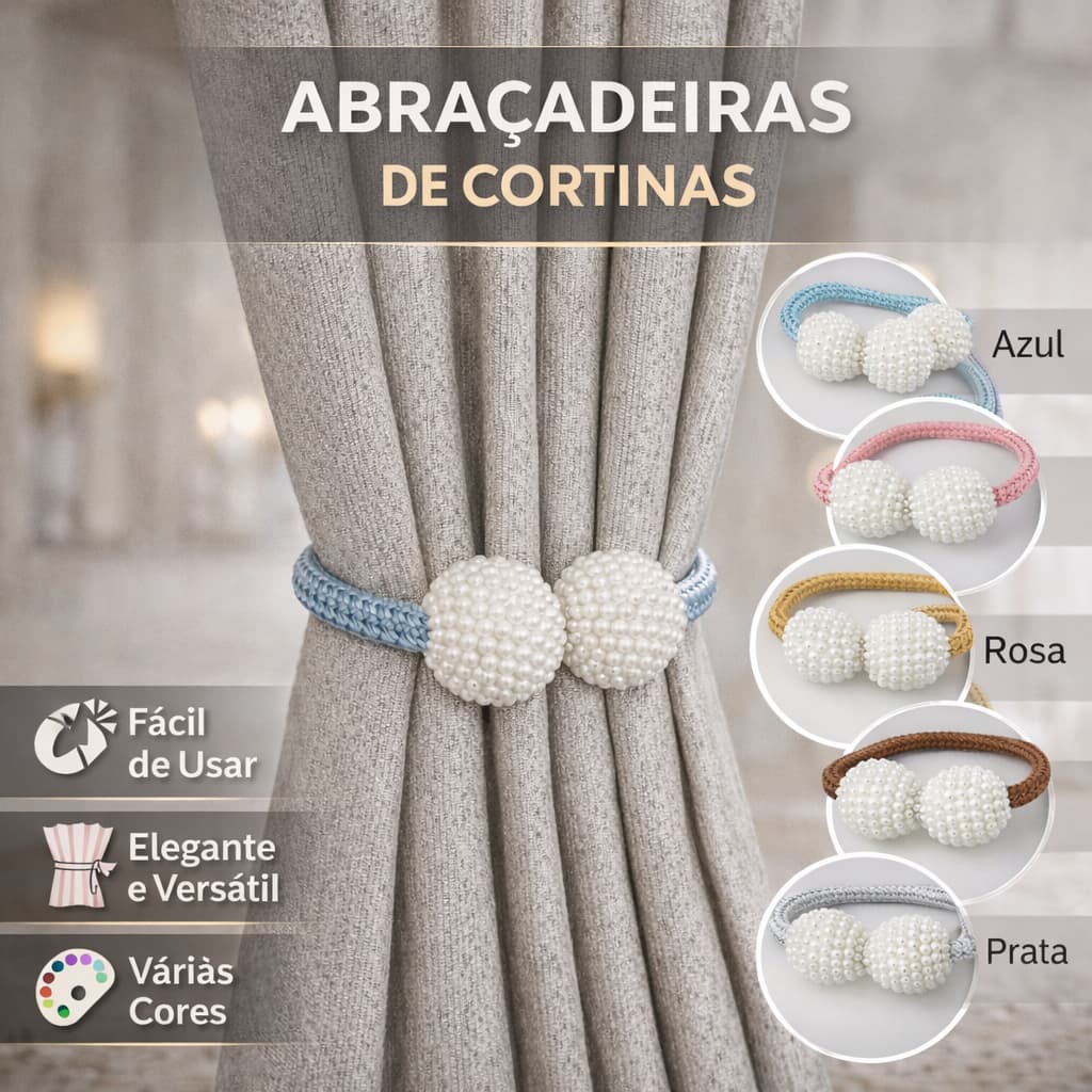 1 a 4 Pares Prendedor Cortina Pérola Fivela Cinto Abraçadeira Cortina Decorativa Sala Quarto Janela Luxo