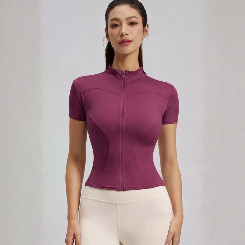 Blusa Fitness Feminina Zíper Frontal Academia Yoga