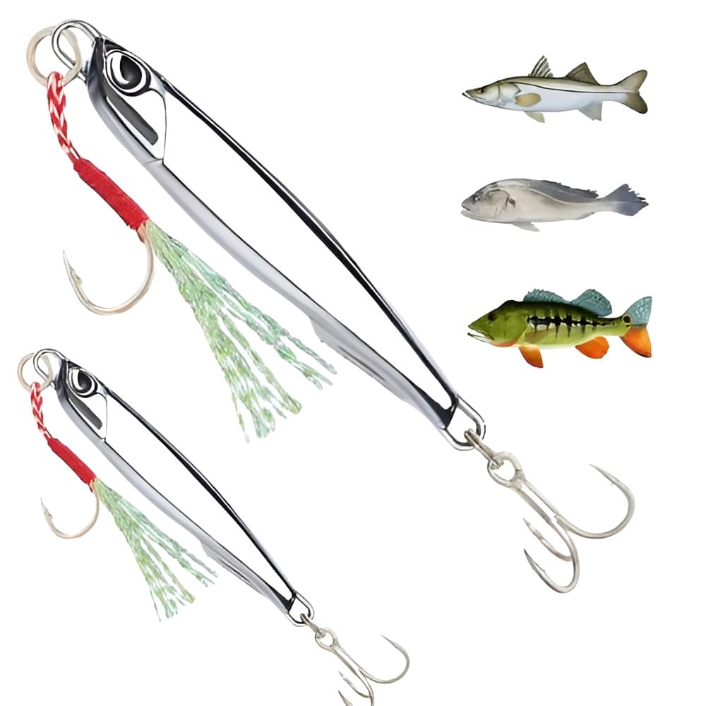 5Pcs Iscas de Pesca Lento Jig + Estojo | Isca Artificial de Metal 10g | 2,4,5 iscas