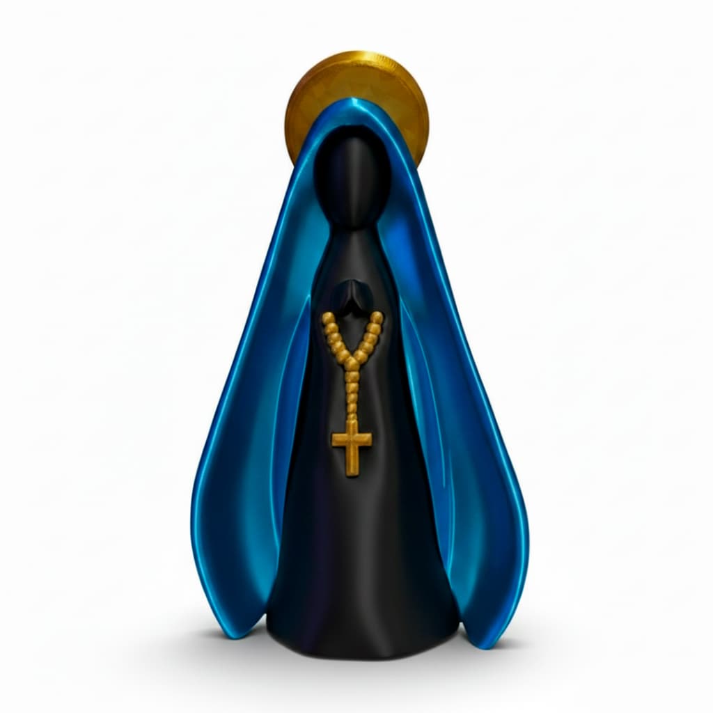 Nossa Senhora Aparecida Imagem 3D Escultura Decorativa Presente Religioso Devoção Católica Oratório