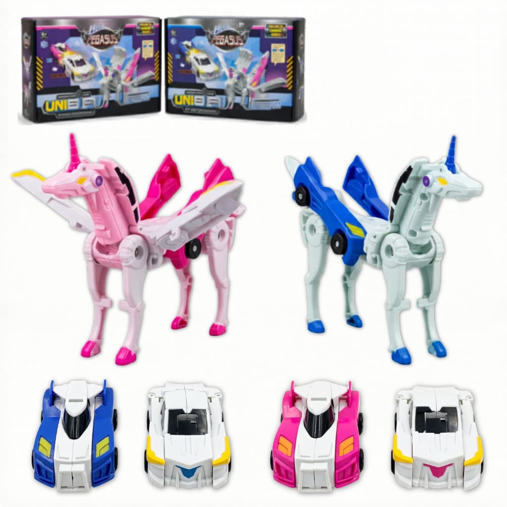 Carrinho Transformer Unicórnio 2 em 1 Surpresa Divertida Mágico Brinquedo Interativo