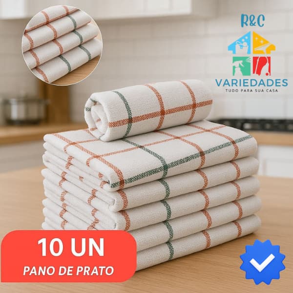 Kit Panos de COPA Pano de PRATO XADREZ - 40x65cm Gigantes Para Cozinha