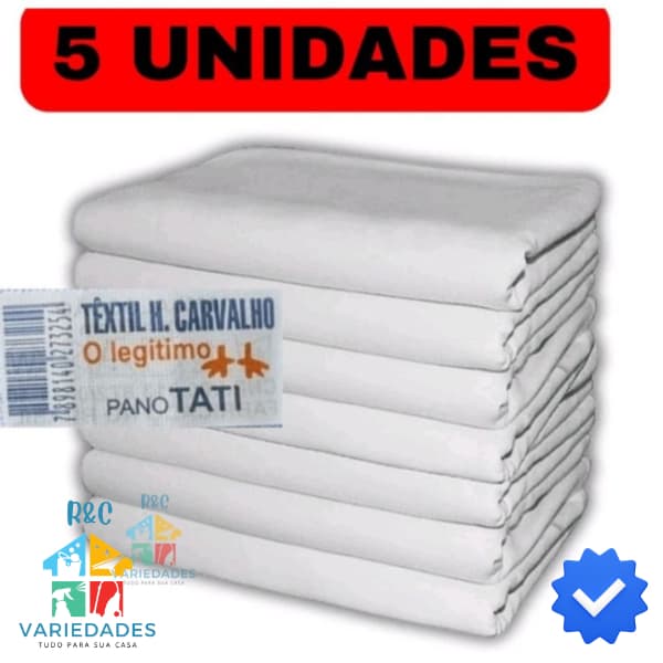 KIT 5 PANOS DE Prato PÉ DE GALINHA BRANCO Liso Cozinha TATI Legitimo
