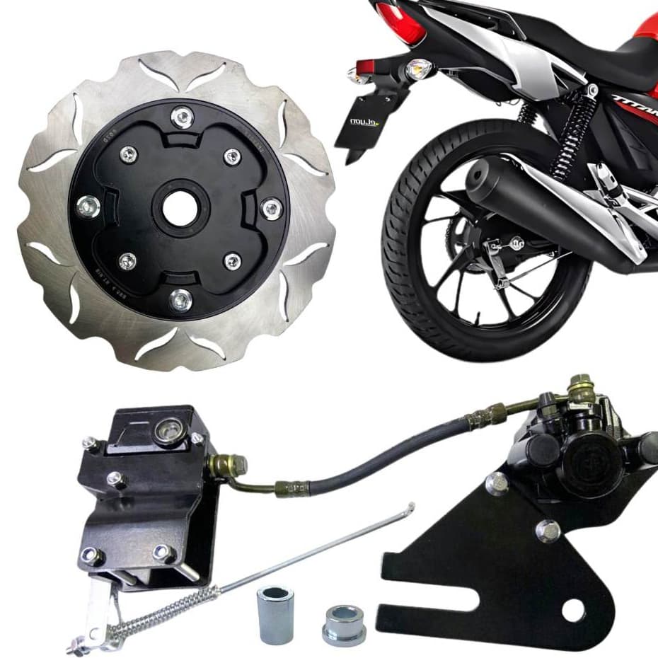 Kit Freio Traseiro Titan 150 Start 160 Titan 125 Fan 125 Adaptação Sistema Freio À Disco