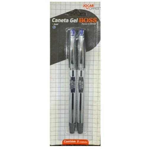 Caneta Gel Boss 0.55 - Blister C/ 2 Unid. Azul  Jocar Office