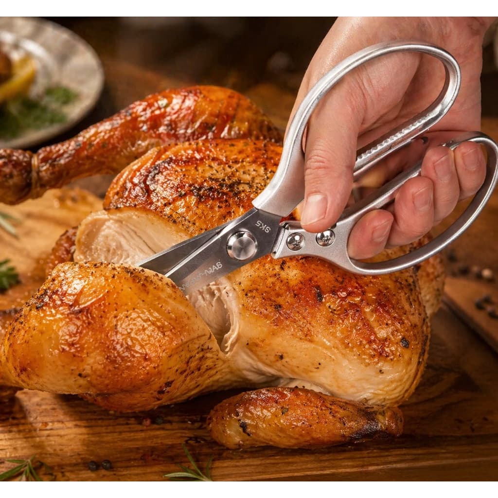 Tesoura Inox Goumert De Cozinha Multiuso Corta Frango Aves Legumes Alimentos Aço