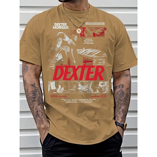 Camiseta Masculina Série Suspense Crime Estampada Streetwear Premium DEXTER