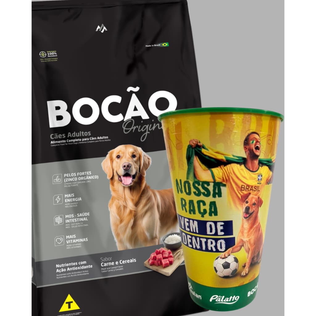 RACÃO CÃES ADULTOS BOCÃO ORIGINAL SABOR CARNE - 7KG