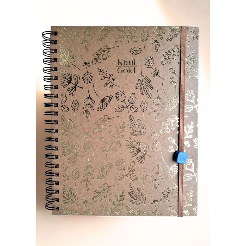 Caderno Universitário Floral Krat Gold Com Divisória Decorada Reposicionável