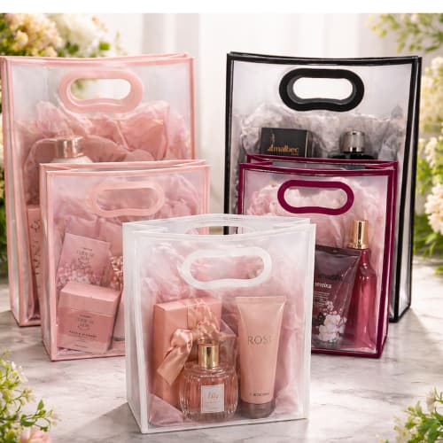 KIT 10 Sacolas  de Plástico PVC para Presente M/G