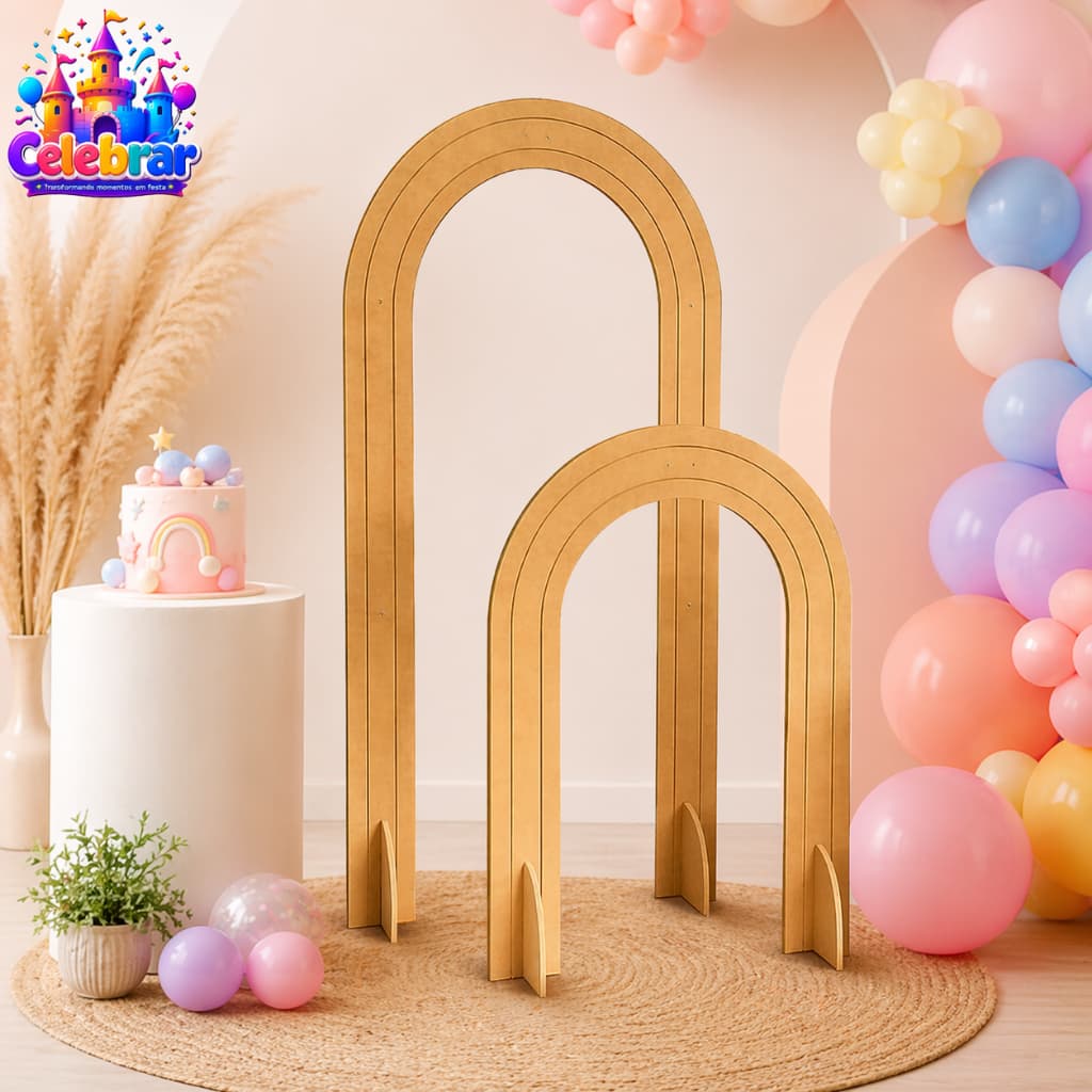 Kit Festa Pegue e Monte Painel MDF Arco Romano Decoração Completa