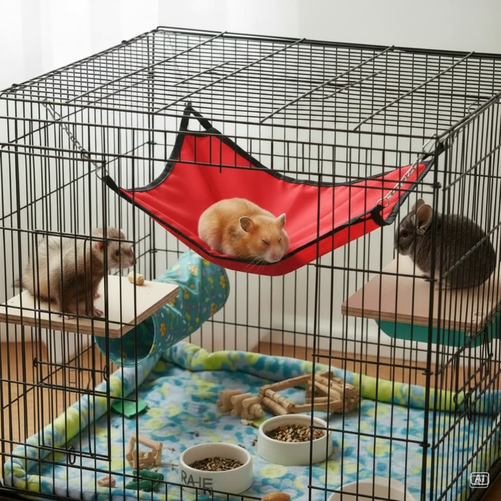 Rede Descanso Com Corrente Para Hamster Roedores Ferret Furão