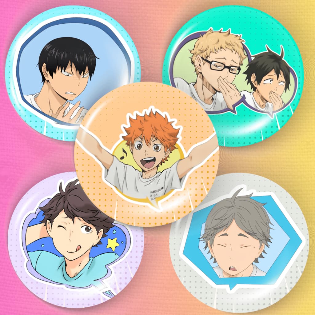 Botons Haikyuu!!, Broches E Pins 4,5cm Kit 5 Unidades