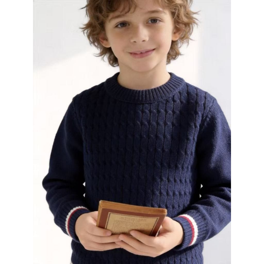 INFANTIL Suéteres Camisola de inverno para meninos espessadas moda de malha