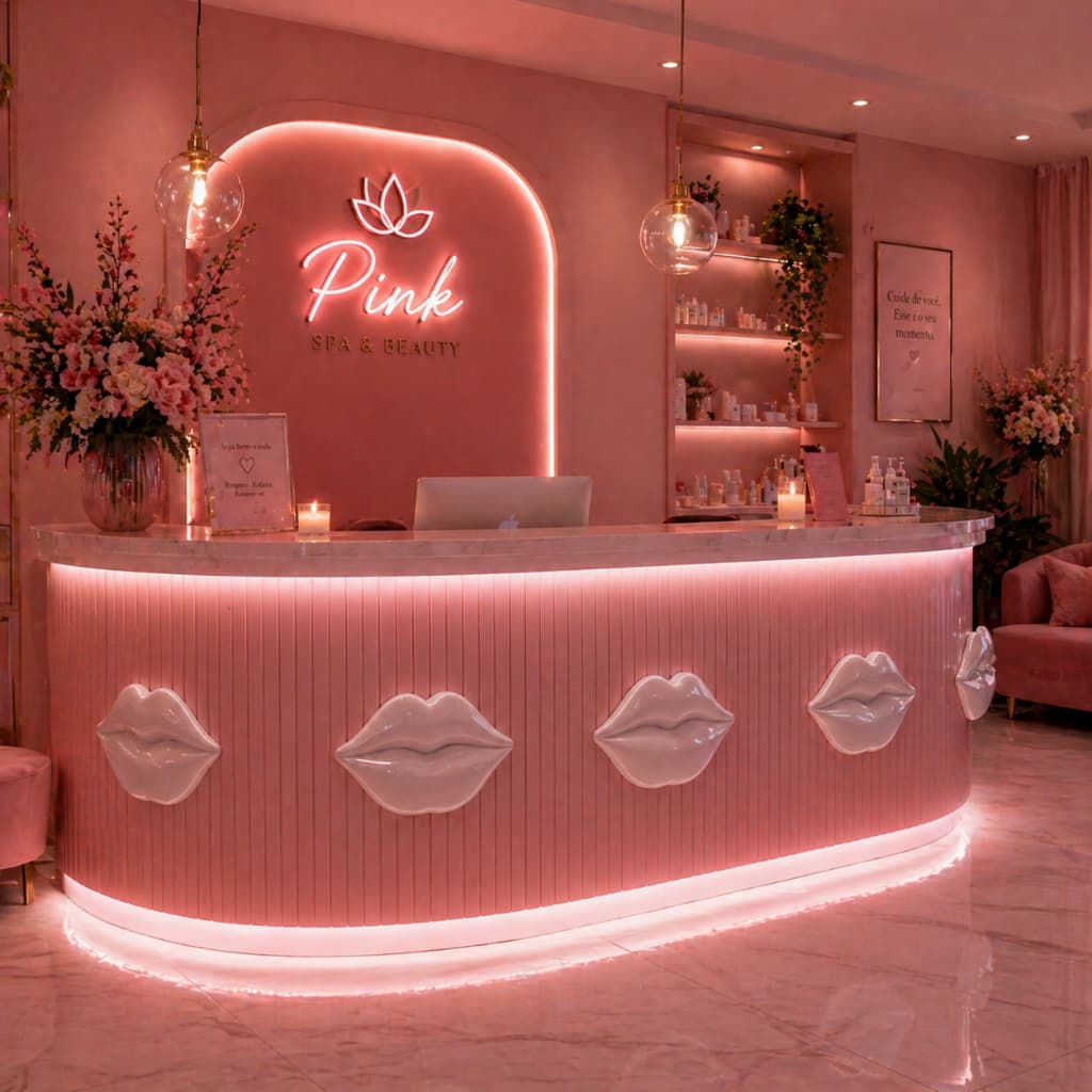 Boca Decorativa Loja Salão Estética Manicure Studio Quarto de Menina Maquiagem Decorativa Feminina Elegante Parede