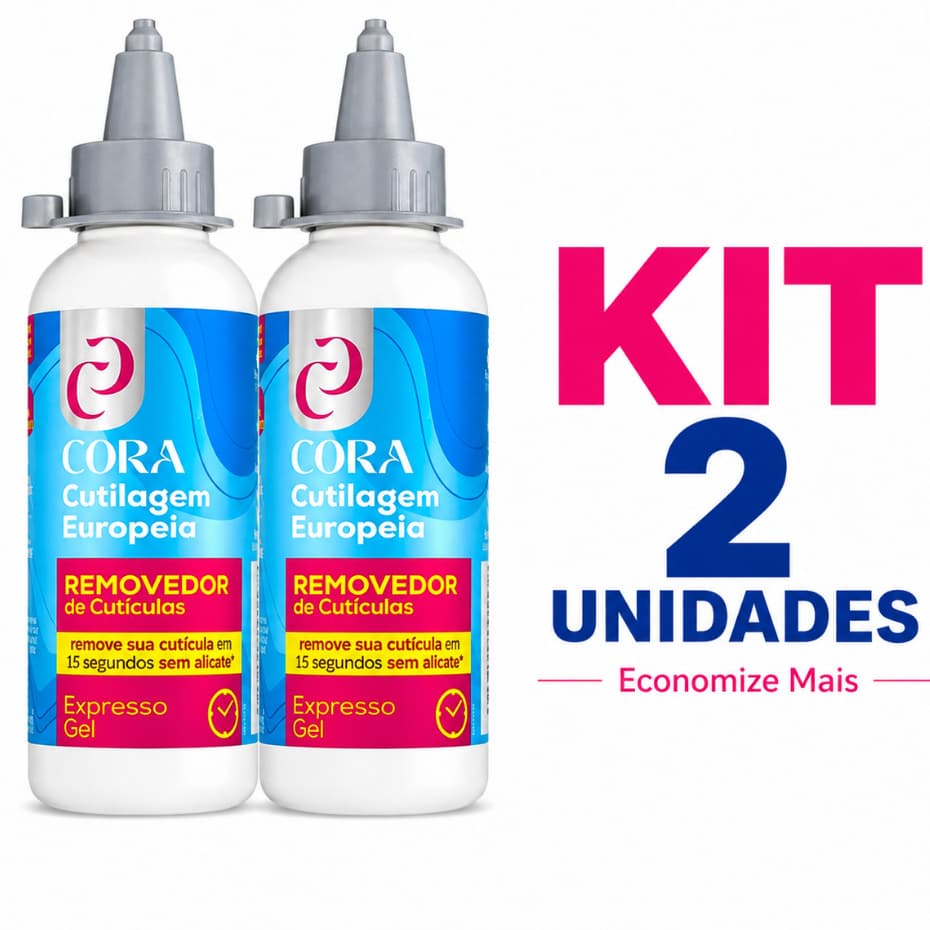 Kit 2 Removedor De Cutícula Cora Gel 100ml Ação Rápida