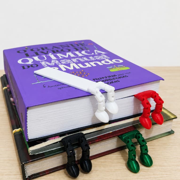 Kit Marcadores de Página Perninhas Articuladas 3D – Divertido Criativo Leitura Livro Estudo