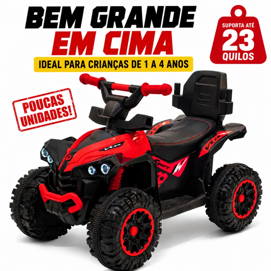 Quadriciclo Infantil Elétrico A Bateria Recarregável | Seguro, Resistente e Ideal para Crianças